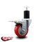 Service Caster 3.5'' Red Poly Swivel 1-3/4'' Expanding Stem Caster Total Lock Brake SCC-EXTTL20S3514-PPUB-RED-134 - alternate 3